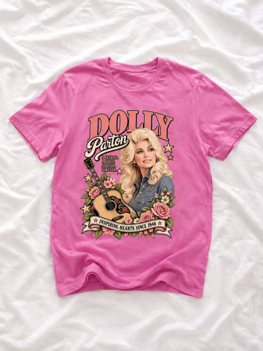 Gildan Pink Dolly Parton Graphic Tee